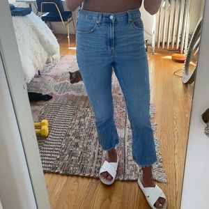 Everlane High Rise Kick It Crop Raw Hem jeans